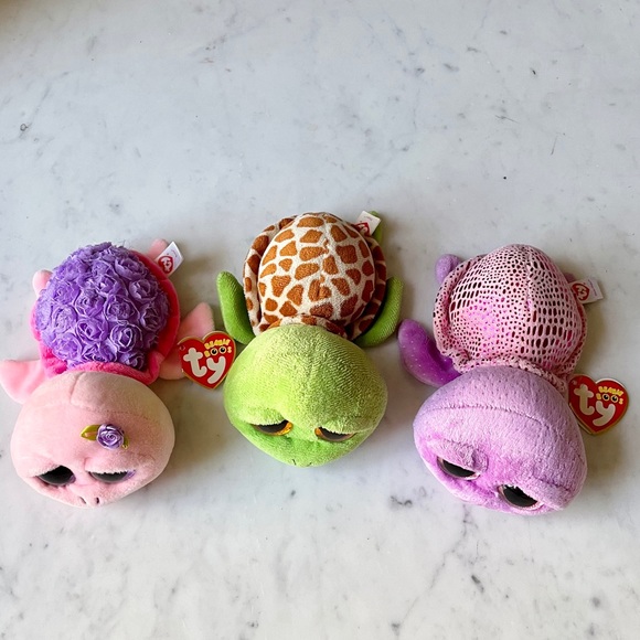 Trio of Ty Beanie Baby Boos Turtles with tags - Picture 2 of 14